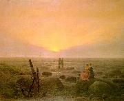 Caspar David Friedrich Moon Rising Over the Sea France oil painting reproduction